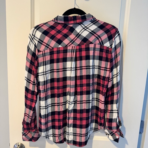 Rails Hunter Plaid Button Front Flannel Mulberry White & Indigo | Small - Picture 6 of 8